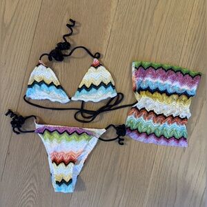 MISSONI KNIT BIKINI WITH POUCH SIZE 38 small